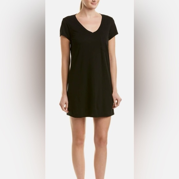 Michael Stars Black V-Neck Short Sleeve Shift Dress Size S - Picture 1 of 6